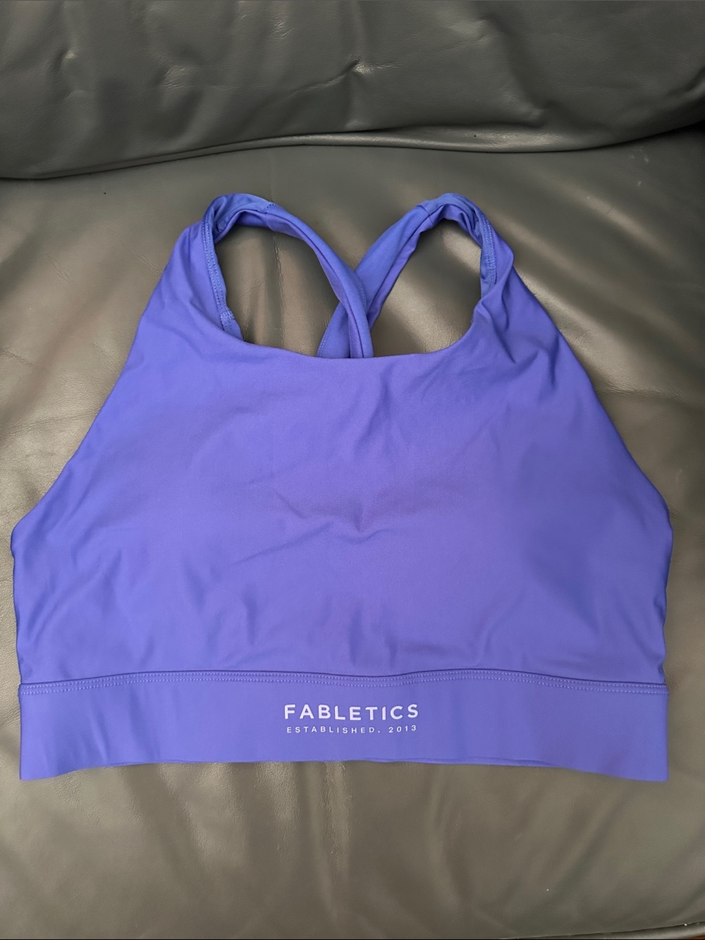 Fabletics Purple High-Neck Cross-Back Sports Bra